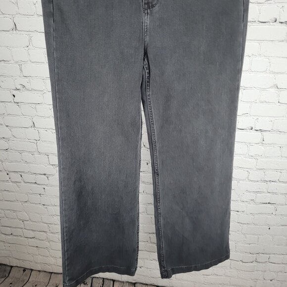 Soft Surroundings Grey Black High Rise Wide Leg Baggy Jeans Size 10 (30x30) - Picture 6 of 12